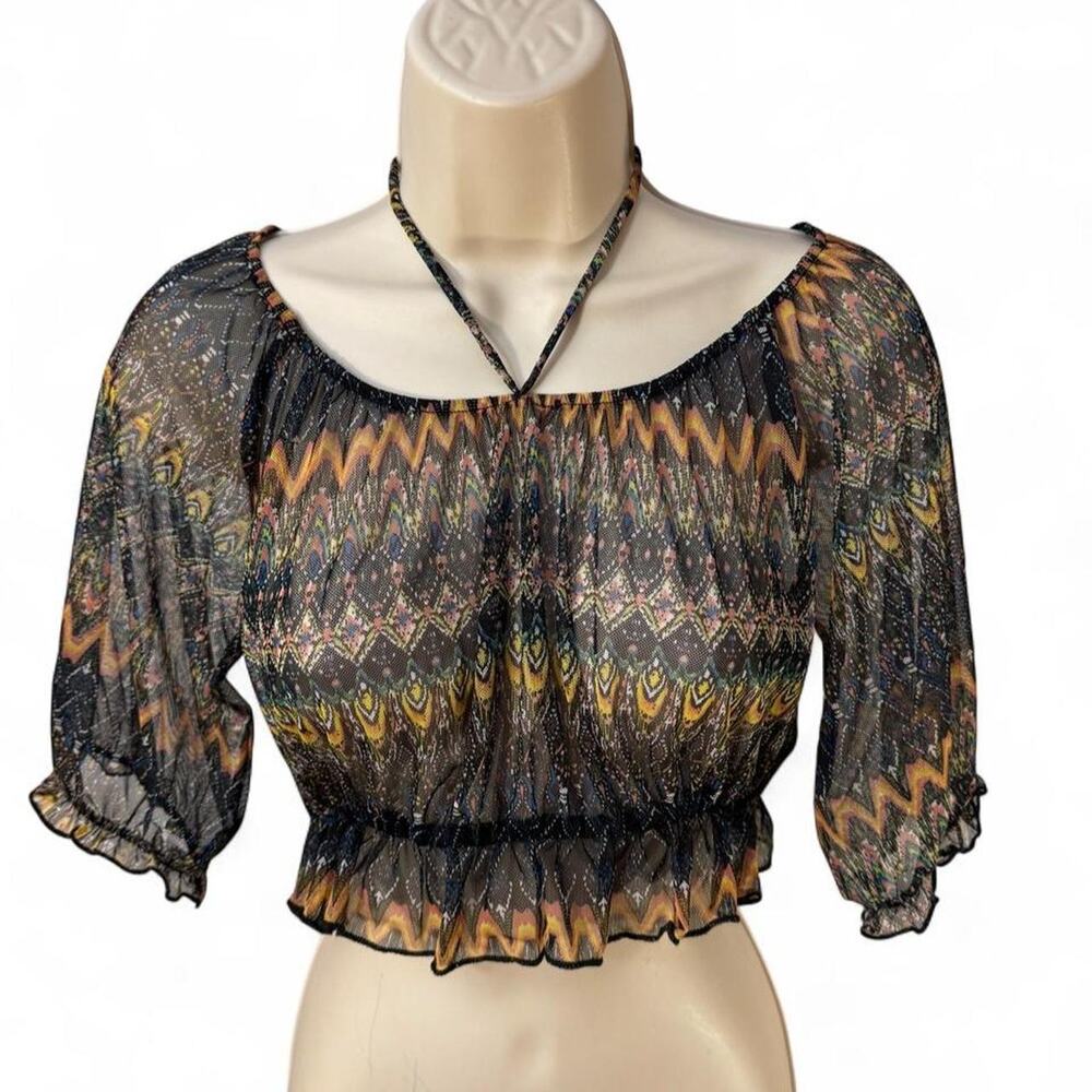Interi brand colorful mesh blouse